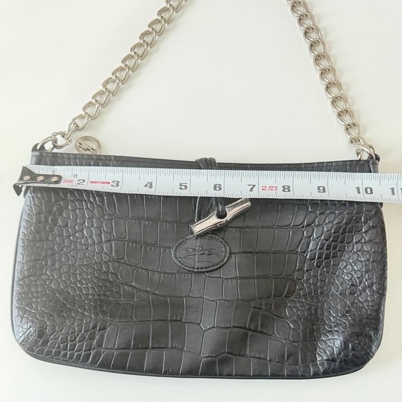 Longchamp Croc-Embossed Leather Shoulder Bag - Picture 11 of 13